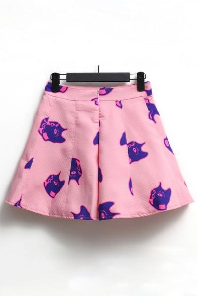 Oasap Cat A-line Skirt