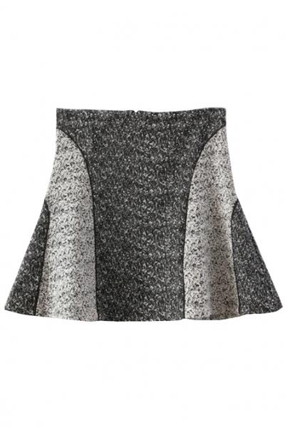 Oasap Chic Color-blocked Heather Grey Mini Skirt
