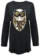 Oasap Women's Owl Print Batwing Sleeve Pullover Knitted Sweater