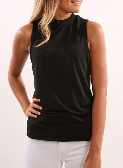 Oasap Round Neck Sleeveless Backless Tee Shirt