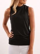 Oasap Round Neck Sleeveless Backless Tee Shirt