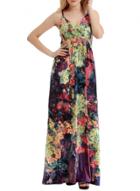 Oasap Women's Summer Spaghetti Strap Floral Print Maxi Beach Dress