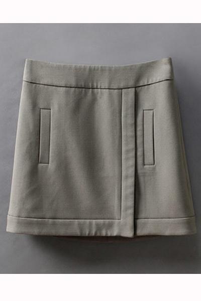 Oasap Skirt With Mock Slant Pocket