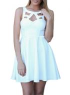 Oasap Women's Fashion Sleeveless Cutout Front Mini Fit Flare Dress