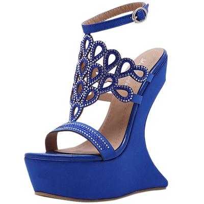 Oasap Rhinestone Open Toe Hoof Heels Sandals