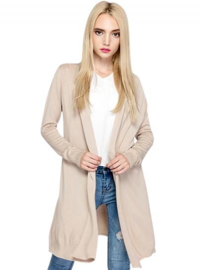 Oasap Women's Solid Draped Collar Long Sleeve Knitted Cardigan