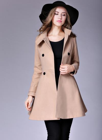 Oasap Stand Collar Double Breasted Solid Color Collect Waist Coat