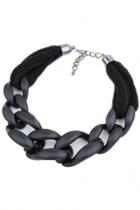 Oasap Metallic Weaved Collar Dangle Statement Necklace