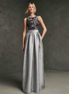 Oasap Elegant Sleeveless Backless Lace Maxi Pleated Dress