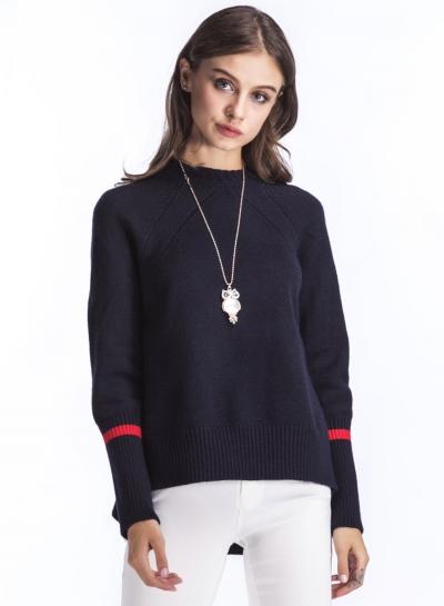 Oasap Casual Long Sleeve Slit High Low Sweater