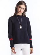 Oasap Casual Long Sleeve Slit High Low Sweater