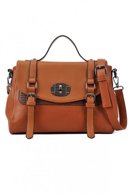 Oasap Vintage Pin Buckle Straps Shoulder Bag