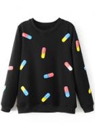 Oasap Fashion Long Sleeve Capsule Printed Loose Sweatshirt