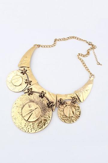 Oasap Medal Pendant Worn Finish Necklace