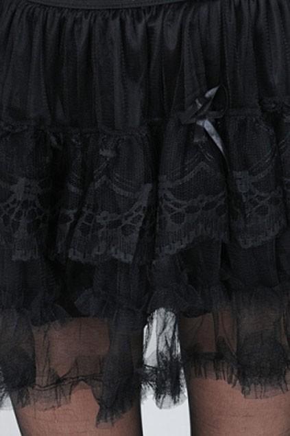 Oasap Sexy Lace Hemline Gauze Skirt