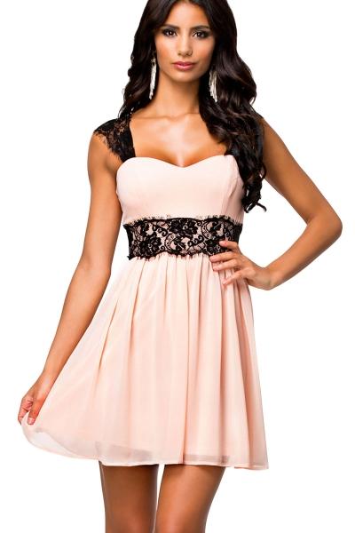 Oasap Radiant Lace Embellished Skater Dress