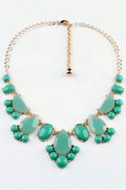 Oasap Faceted Faux Stone Necklace