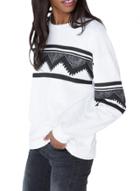 Oasap Women's Fashion Geometric Print Long Sleeve Sweatshirt