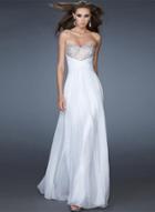 Oasap Strapless Rhinestone Maxi Wedding Prom Dress