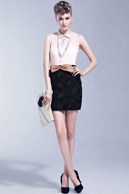 Oasap Structured Flower Embellished Mini Skirt