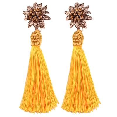 Oasap Diamonds Decoration Dangle Flower Earrings
