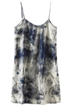 Oasap Summer Sweet Ink Painting Print Mini Slip Cotton Dress For Woman