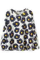 Oasap Chic Sun-flower Pattern Sweatshirt