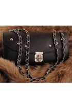 Oasap Black Luxury Studded Shoulder Bag With Metal Embellished Strap