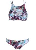 Oasap Glamour High Neck Leaf Print Bikini Swimwear