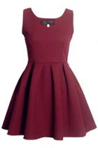 Oasap Delicate Solid Textured Sleeveless Mini Dress