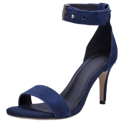 Oasap Open Toe Ankle Strap Suede Sandals