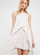 Oasap Fashion Off Shoulder Sleeveless Solid Irregular Dress