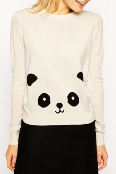 Oasap Cute Panda Knitted Pullover Sweater