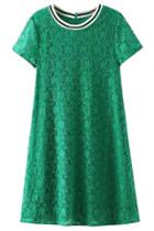 Oasap Sweet Lace Hollow Out A-line Mini Dress