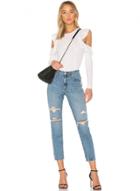 Oasap Off Shoulder Ruffle Long Sleeve Slim Fit Tee