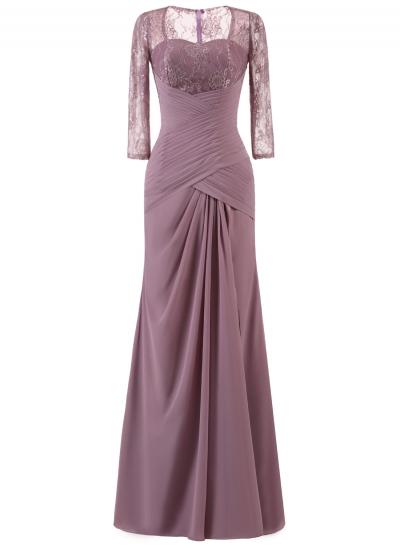 Oasap Elegant Sweetheart Lace Maxi Evening Dress