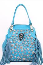 Oasap Tassel Detail Shiny Bead Embellished Shoulder Bag