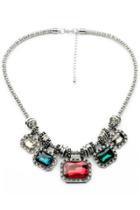 Oasap Multicolor Glamorous Crystal Clear Faced Necklace