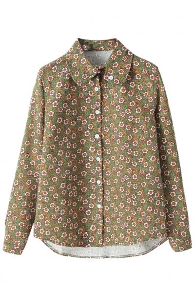 Oasap Classic Floral Print High Low Blouse