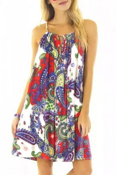 Oasap Paisley Print Loose Cami Dress