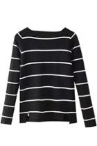 Oasap Chic Striped Side Slit Sweater