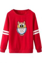 Oasap Happy Owl Embroidery Sweatshirt