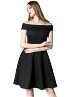 Oasap Women's Vintage Solid Color Off Shoulder A-line Dress
