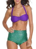Oasap Women's Pretty Mermaid Two Piece High Waist Swimsuit