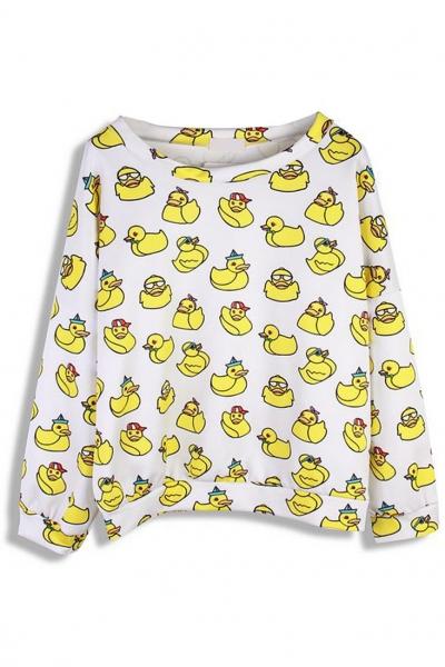 Oasap Funny Duckling Pattern Sweatshirt