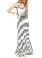 Oasap Women's Fashion Sleeveless Backless Striped Maxi Dress