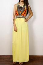 Oasap Fashion Tribal Print Sleeveless Combo Dress