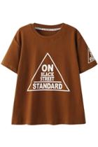 Oasap Letter Graphic Round Neck Loose Fit Knit Tee