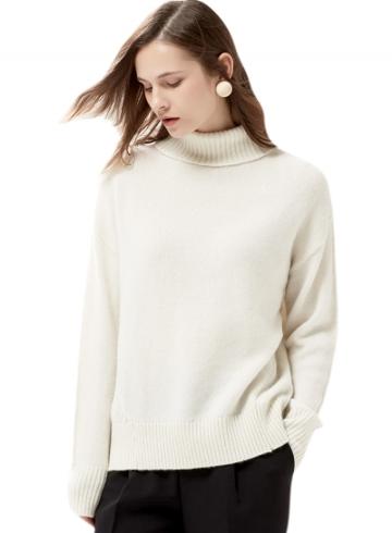 Oasap Women's Classic Solid Color High Neck Knit Sweater