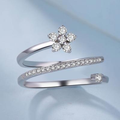 Oasap Sterling 925 Silver Artificial Zircon Opening Ring